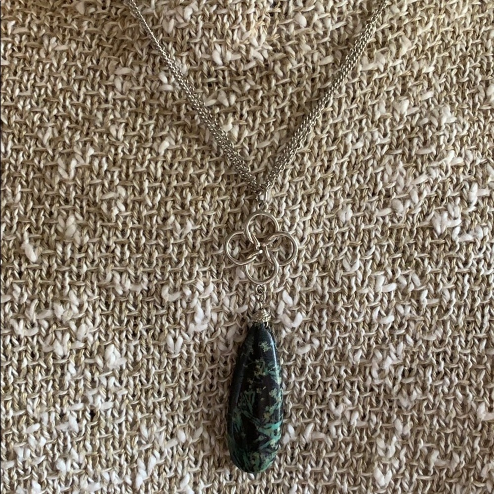 Silver jade necklace